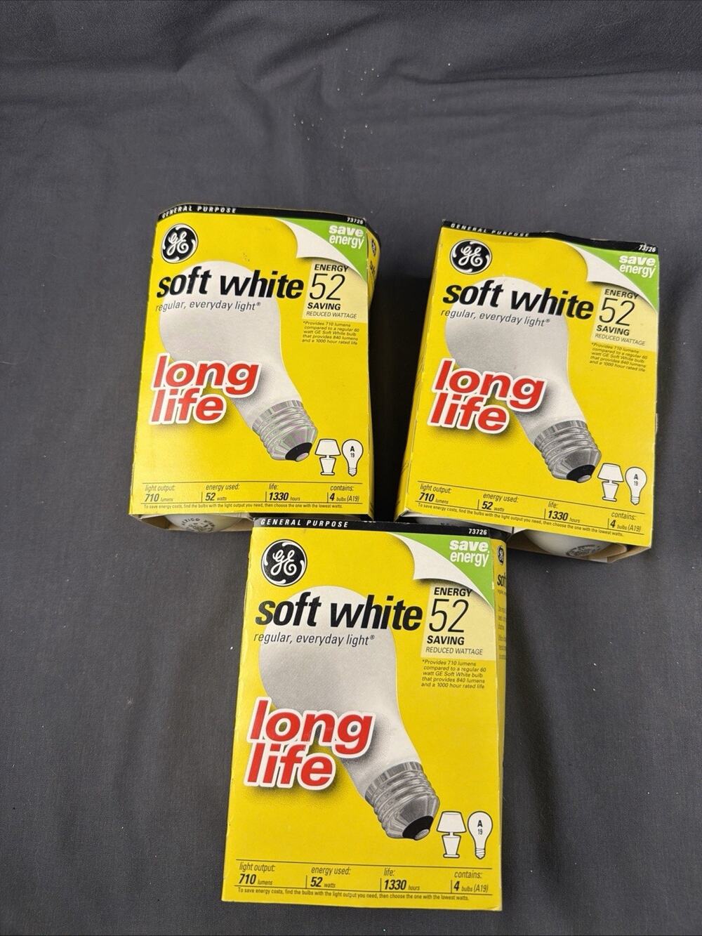 Genuine NEW GE 52 Watt 11 Total Bulbs Long Life Soft White Light Bulbs